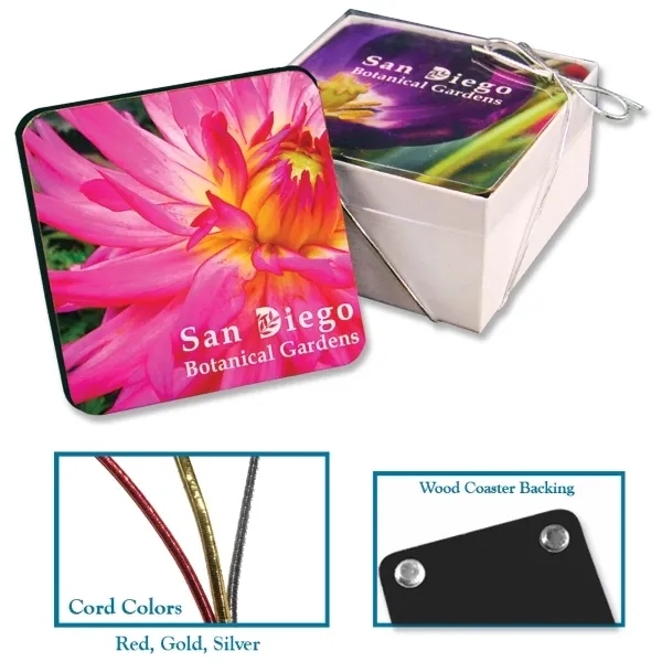 Ultra Vivid Recycled Wood Coaster Set of 2 4