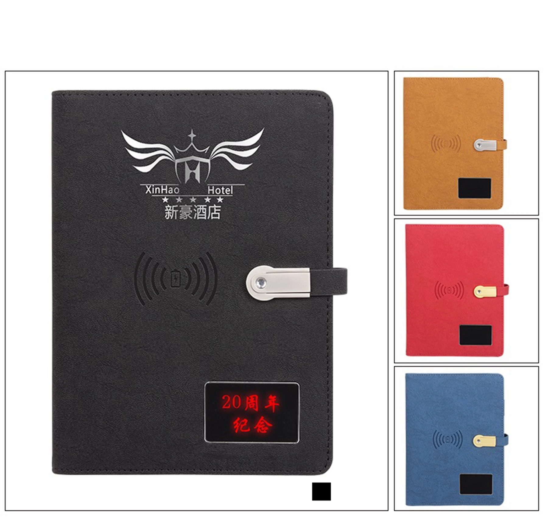 LED Notepad with 8000 mAh Power Bank 5W Wireless Charger 2