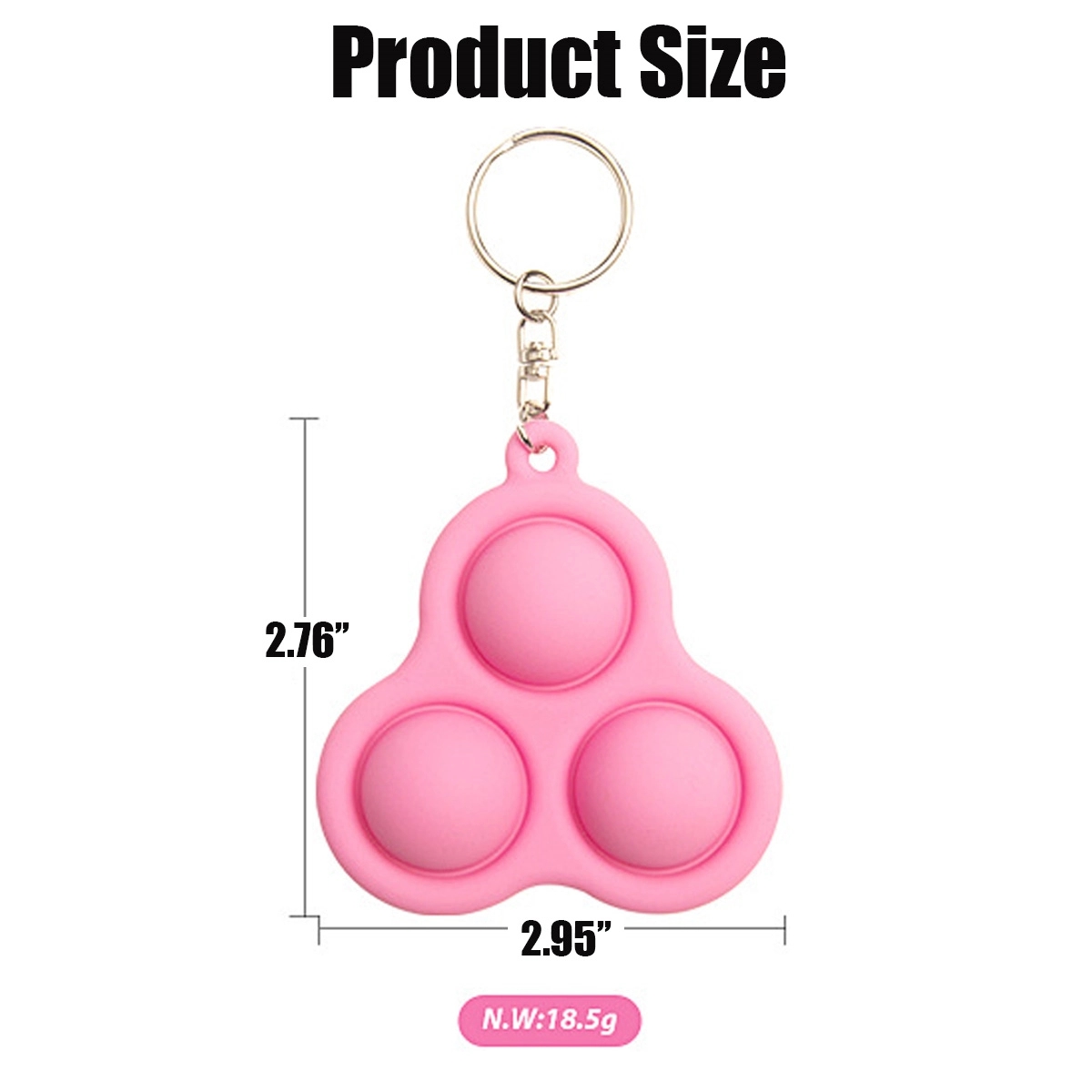 Stress Relief Bubbles Fidget Toys Silicone Keychain 12