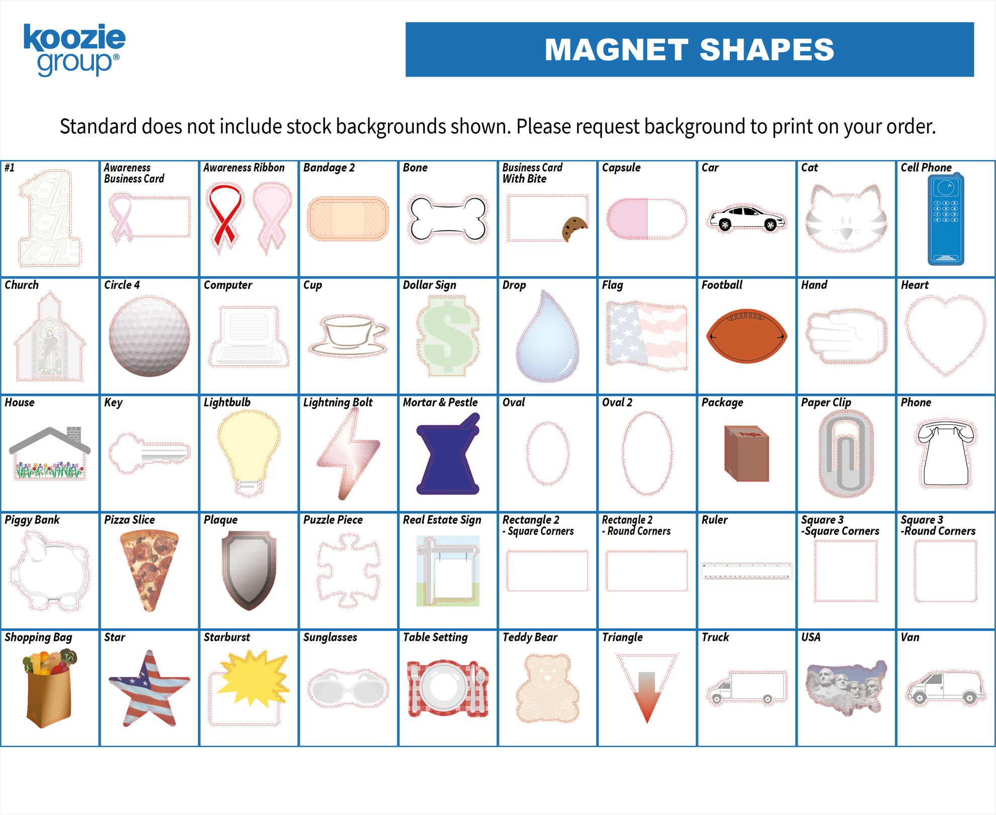 Good Value™ 20 Mil Medium Stock Shape Magnet