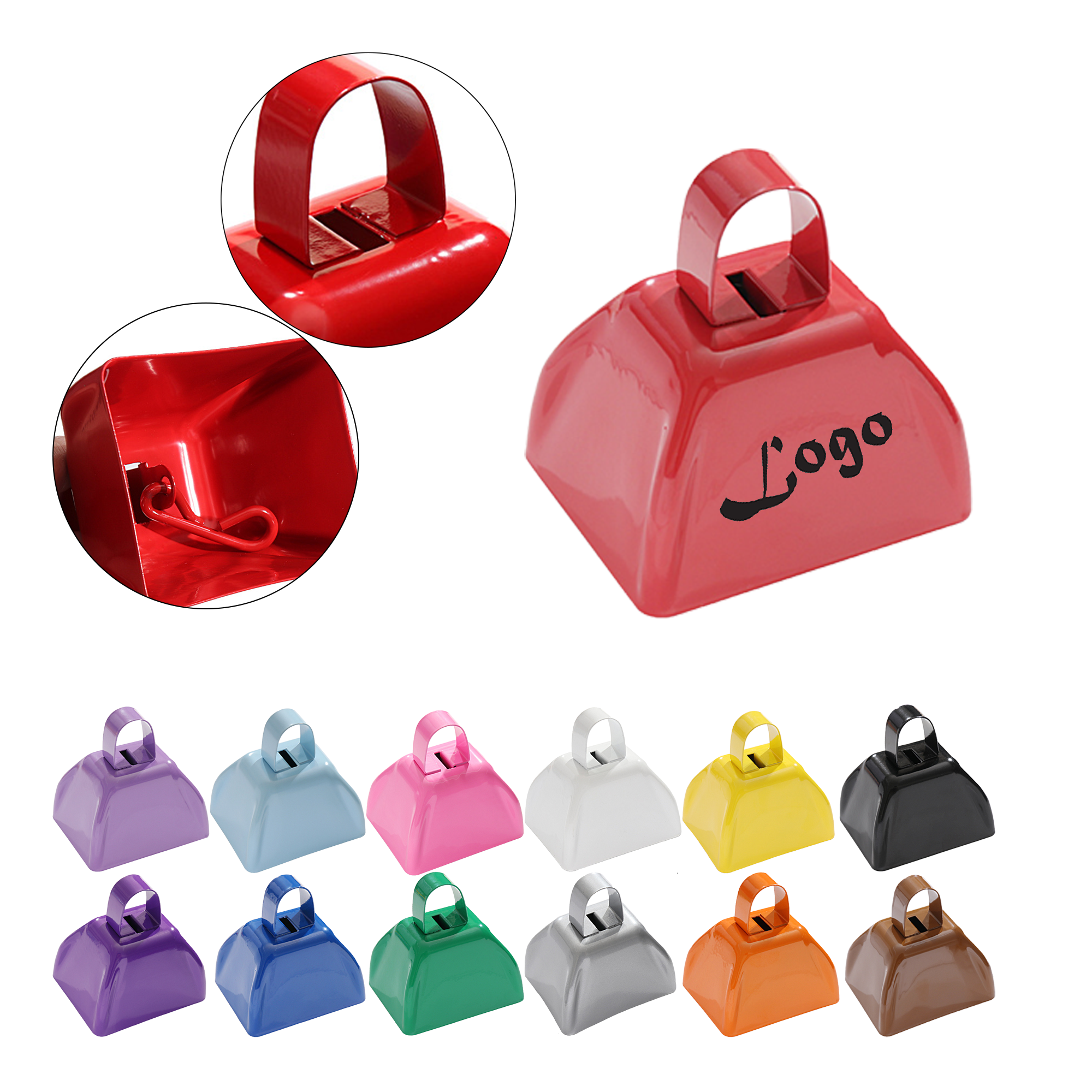3"Hand-Operated Cow Bell 3