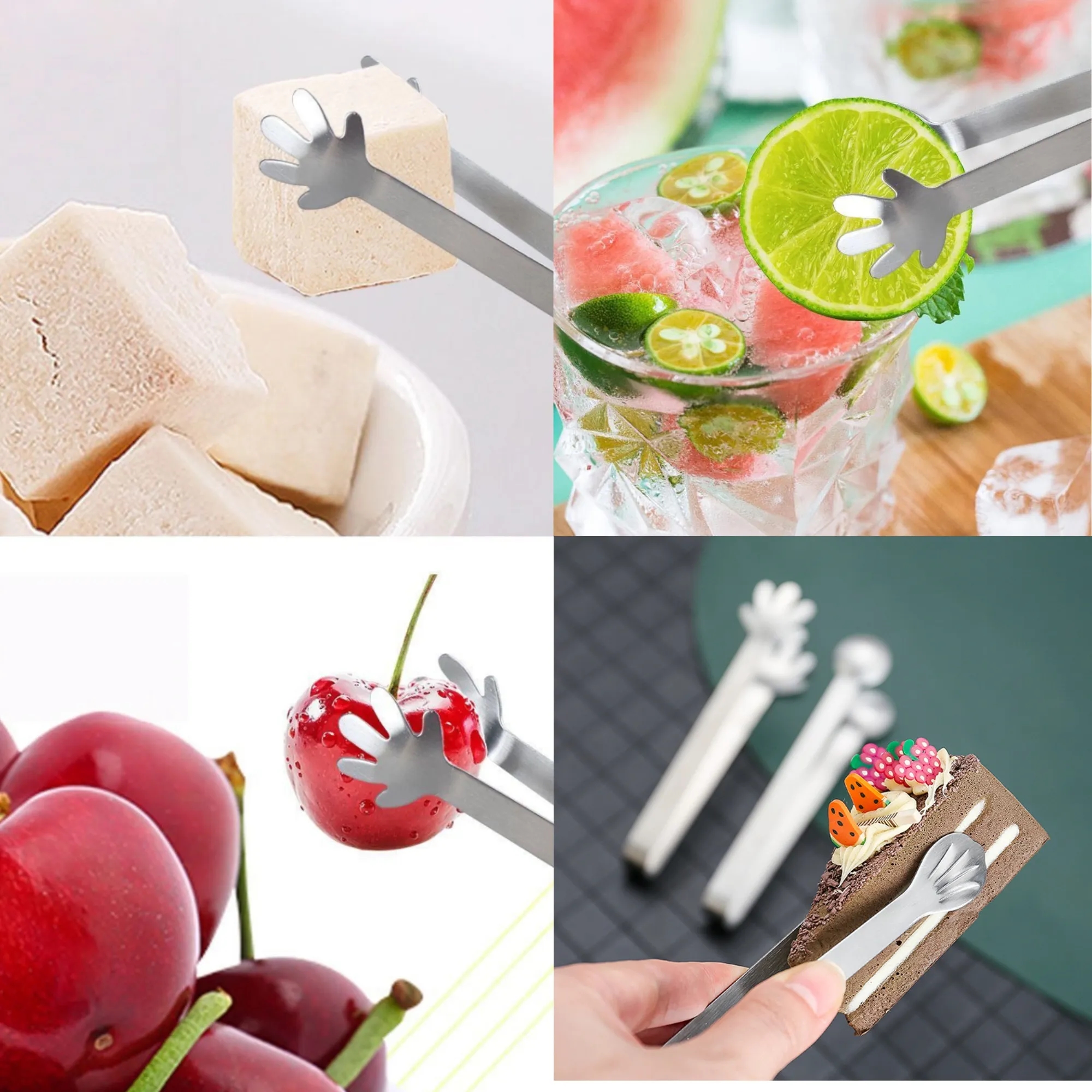 Stainless Steel Mini Serving Sugar Tongs for Ice Cubes Candy 3