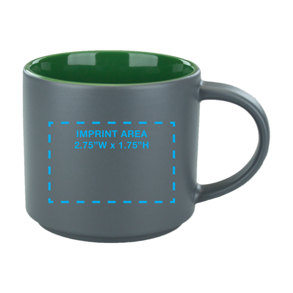 16 oz Green In Satin Gray Out Norwich Mug