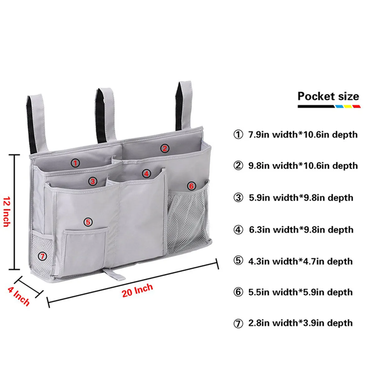 8 Pockets Waterproof Hanging Shelf Bedside Storage Caddy 6