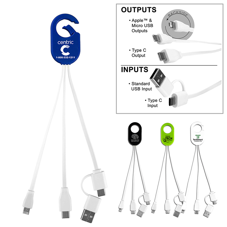 "WEBER" 5-in-1 Cell Phone Charging Cable with Carabiner Clip 6