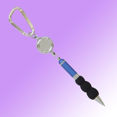 RETRACTABLE KEYCHAIN W/ HOOK & BLACK SPONGE GRIP 1