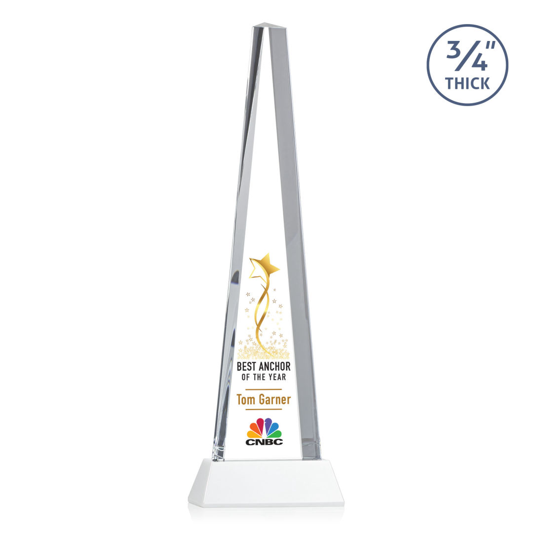 Majestic Tower VividPrint™ Award on Newhaven Base - White 3