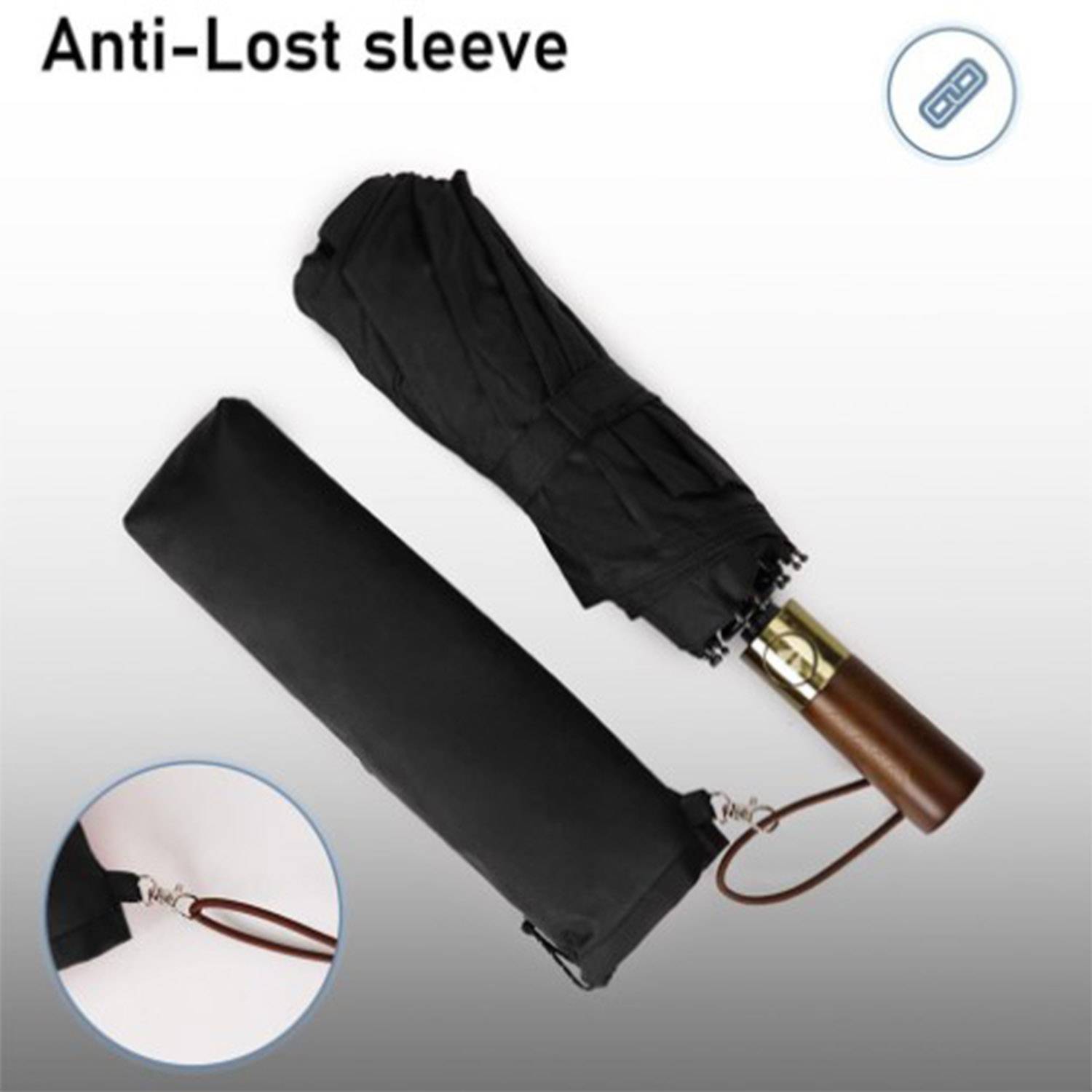 Folding umbrella Wooden handle 3