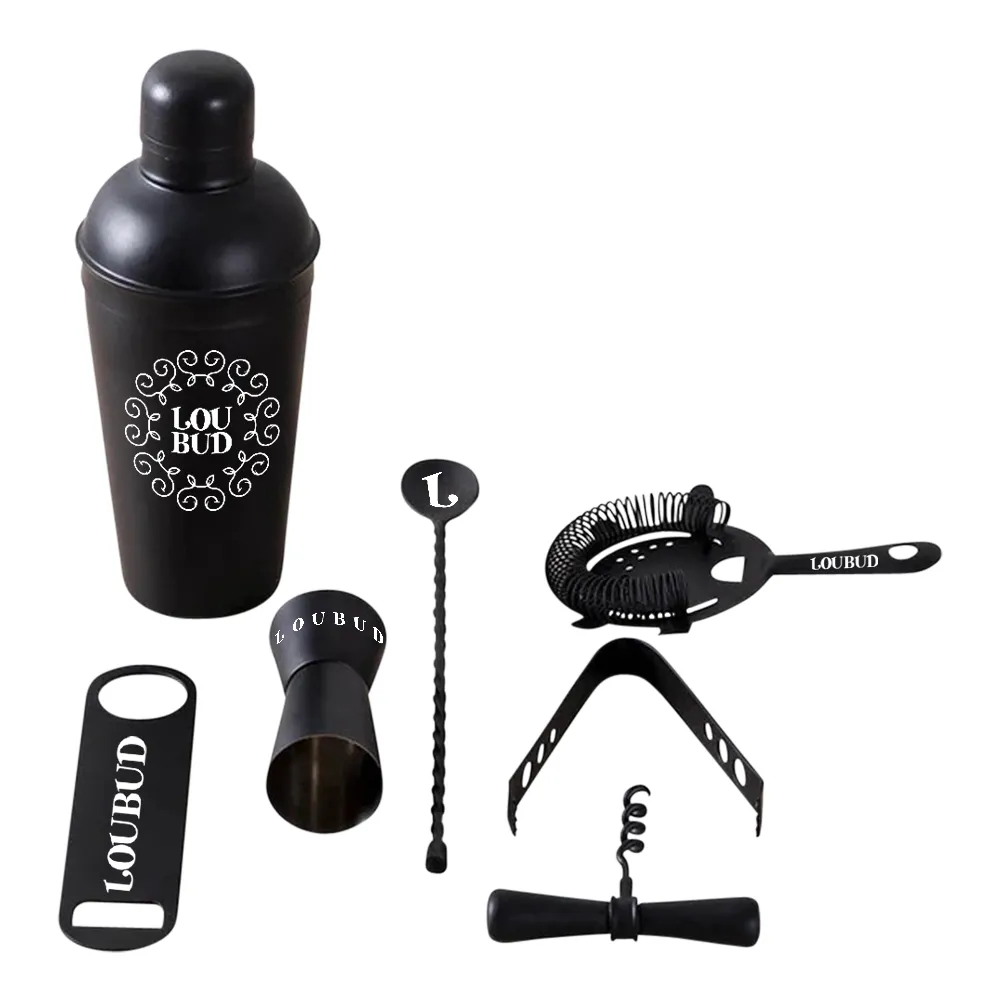 7-Piece Matte Black Cocktail Set 3