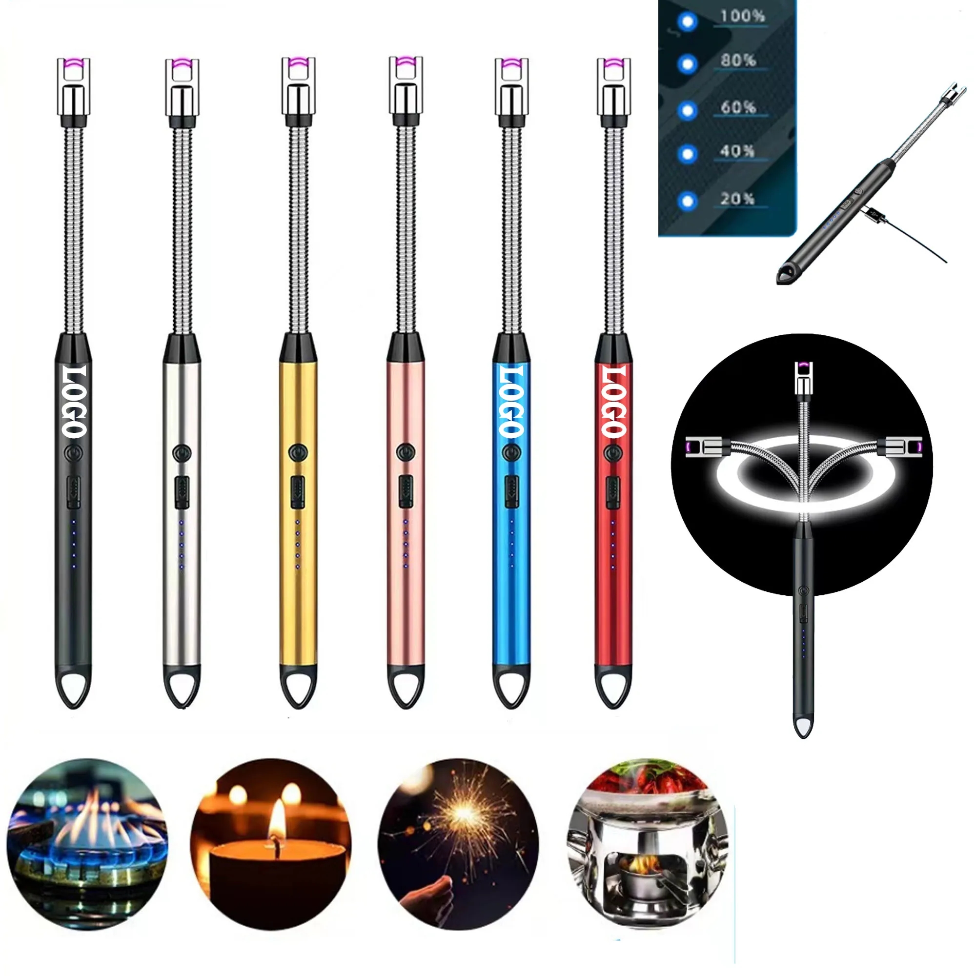 Electric Rechargeable Arc Lighter With Led Battery Display 1