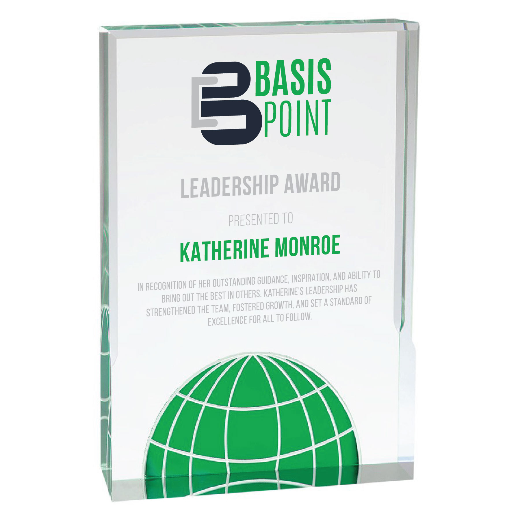 6" x 8" Green Globe Acrylic