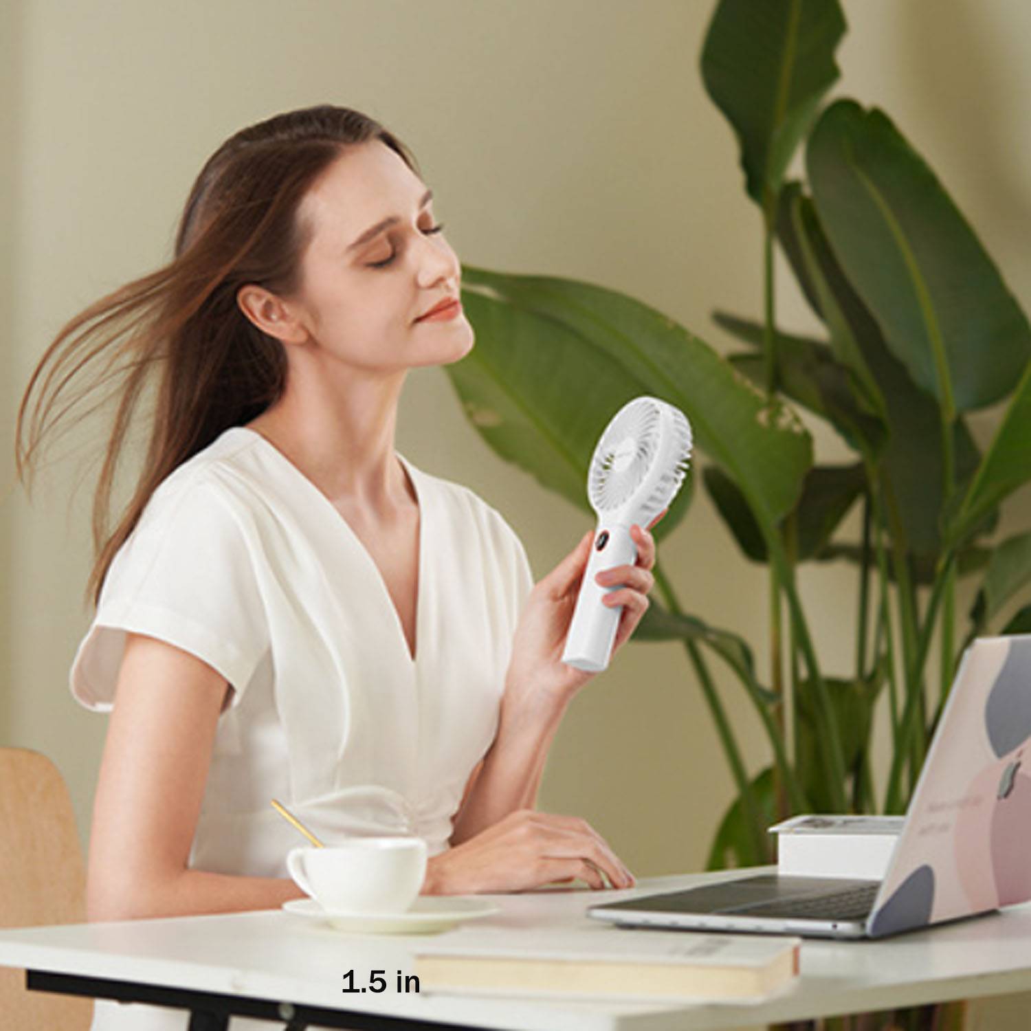 Compact Foldable 6-Speed Handheld Fan LED Display 1