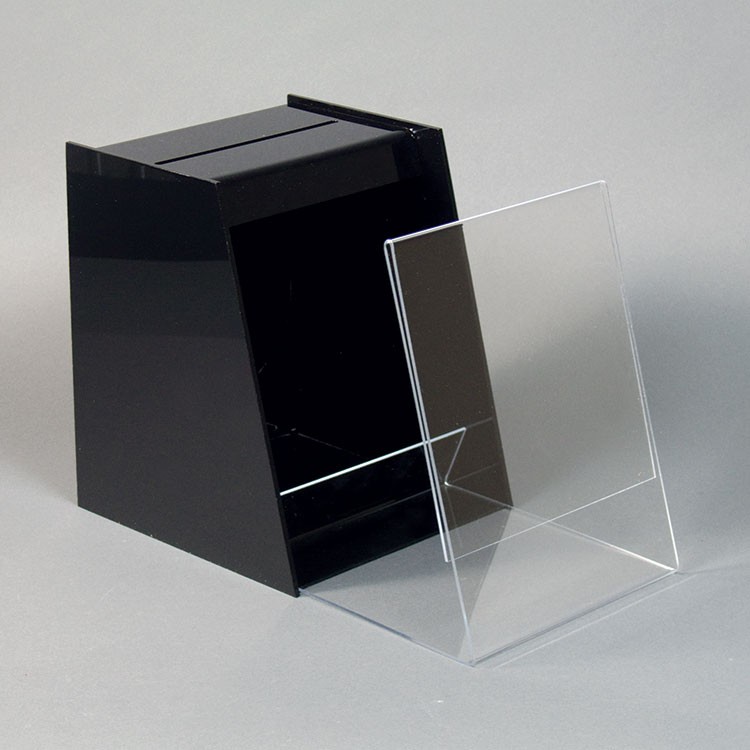 Black Acrylic Registration Box with 8 5"w x 11"h Sign Area