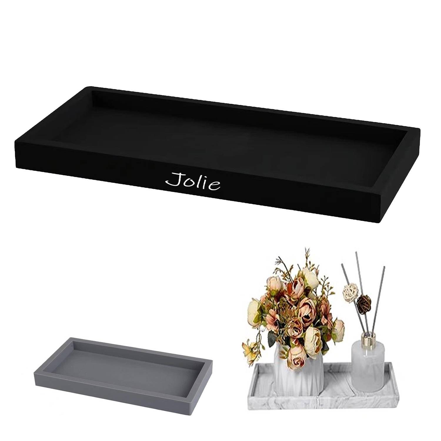 Silicone Square Black Tray 3