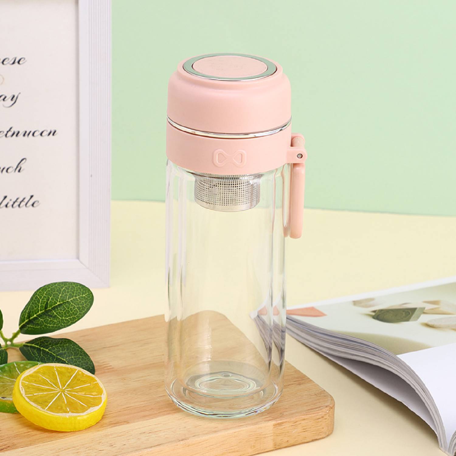 Double-layer insulated tea separator glass cup 5