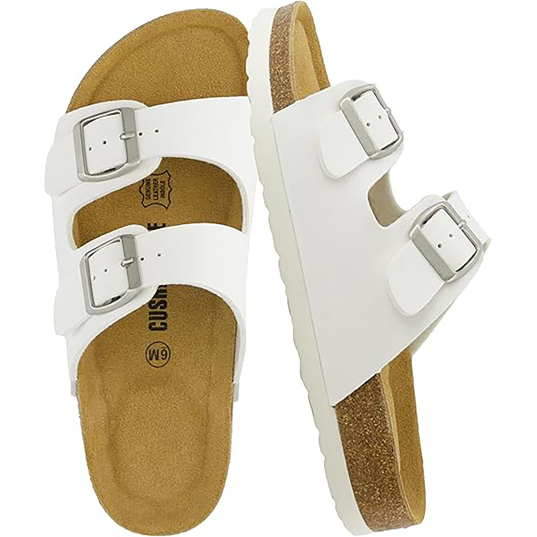 Button StyleSliding Design Soft Leather Shoe Bed Style Women Sandals 17
