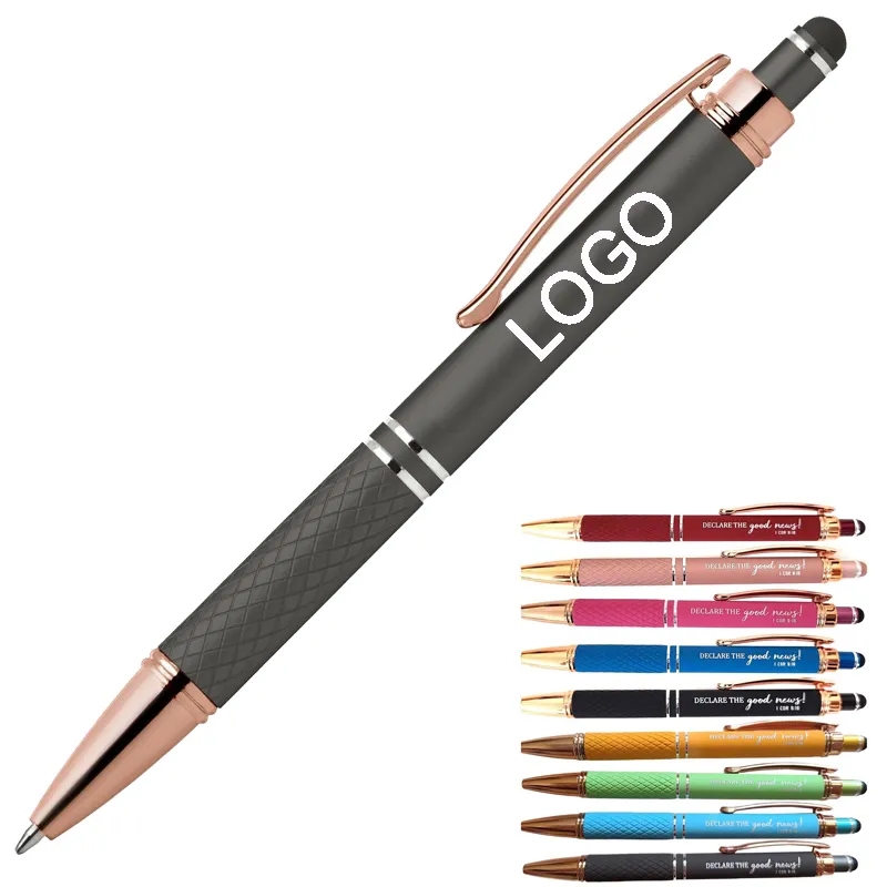 Quilted Grip Softy Metallic Stylus Rose Gold Pen 9