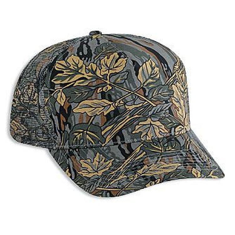 OTTO CAP® Camouflage 5 Panel Mid Profile Mesh Back Trucker Hat 5
