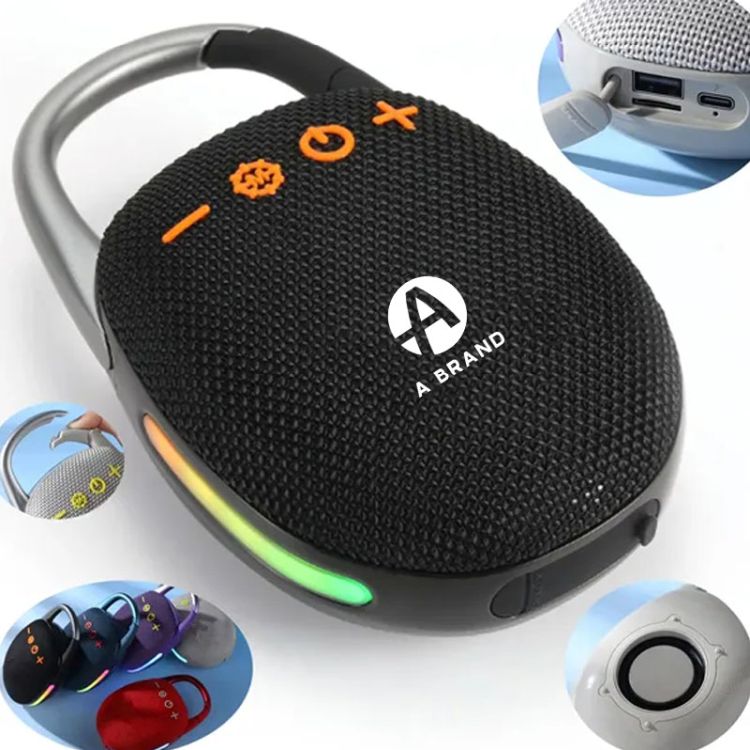 Ultra-Portable Bluetooth Speaker with Clip and Lights 2