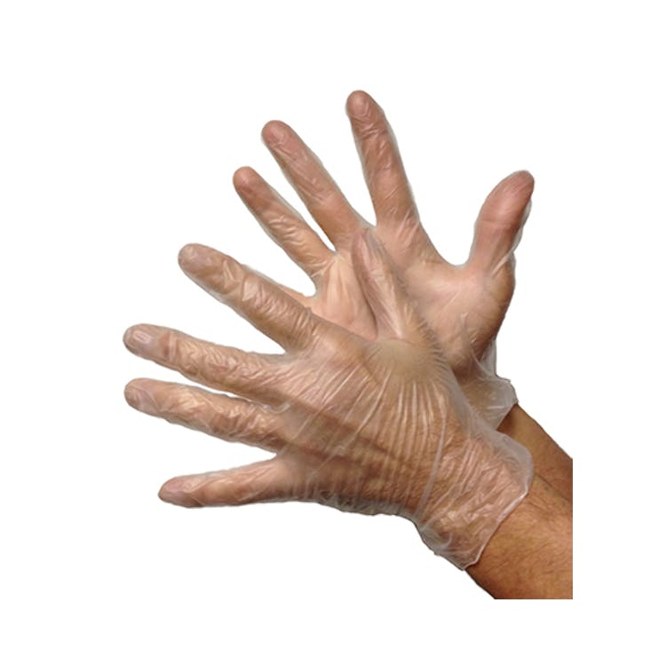 Vinyl Industrial Gloves - Clear Medium 2