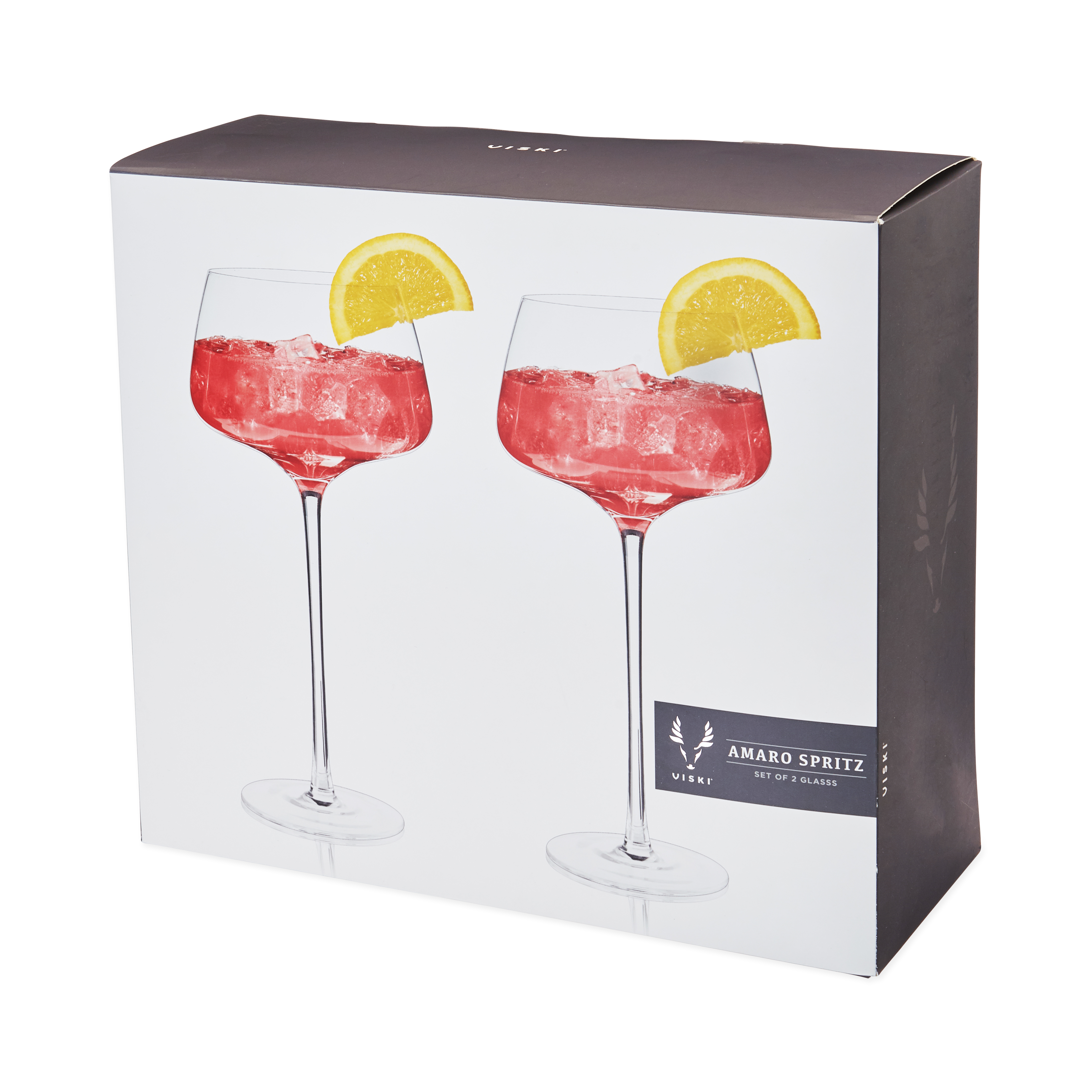 Viski® Angled Crystal Amaro Spritz Glass, set of 2 3