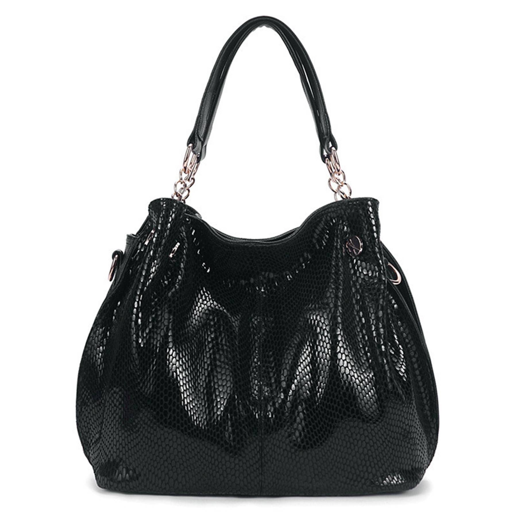 PU Leather Large Serpentine Handbag Tote Bag for women, custom tote bag with logo imprint 4