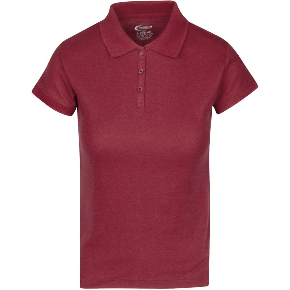 Juniors' Polo Uniform Shirts - Burgundy Size 2XL 2