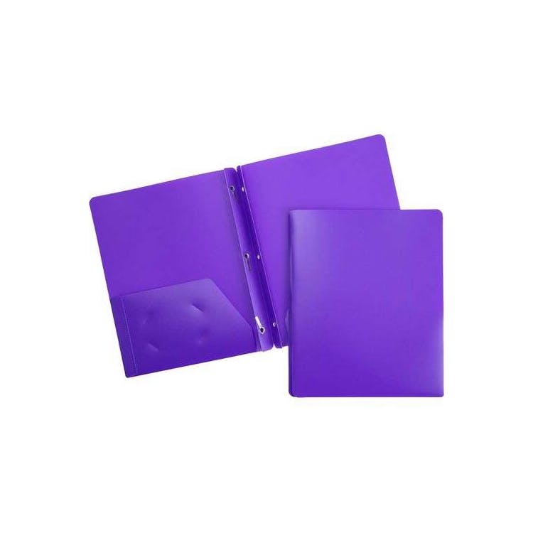2 Pocket Poly Folders - 3 Prong Purple 1