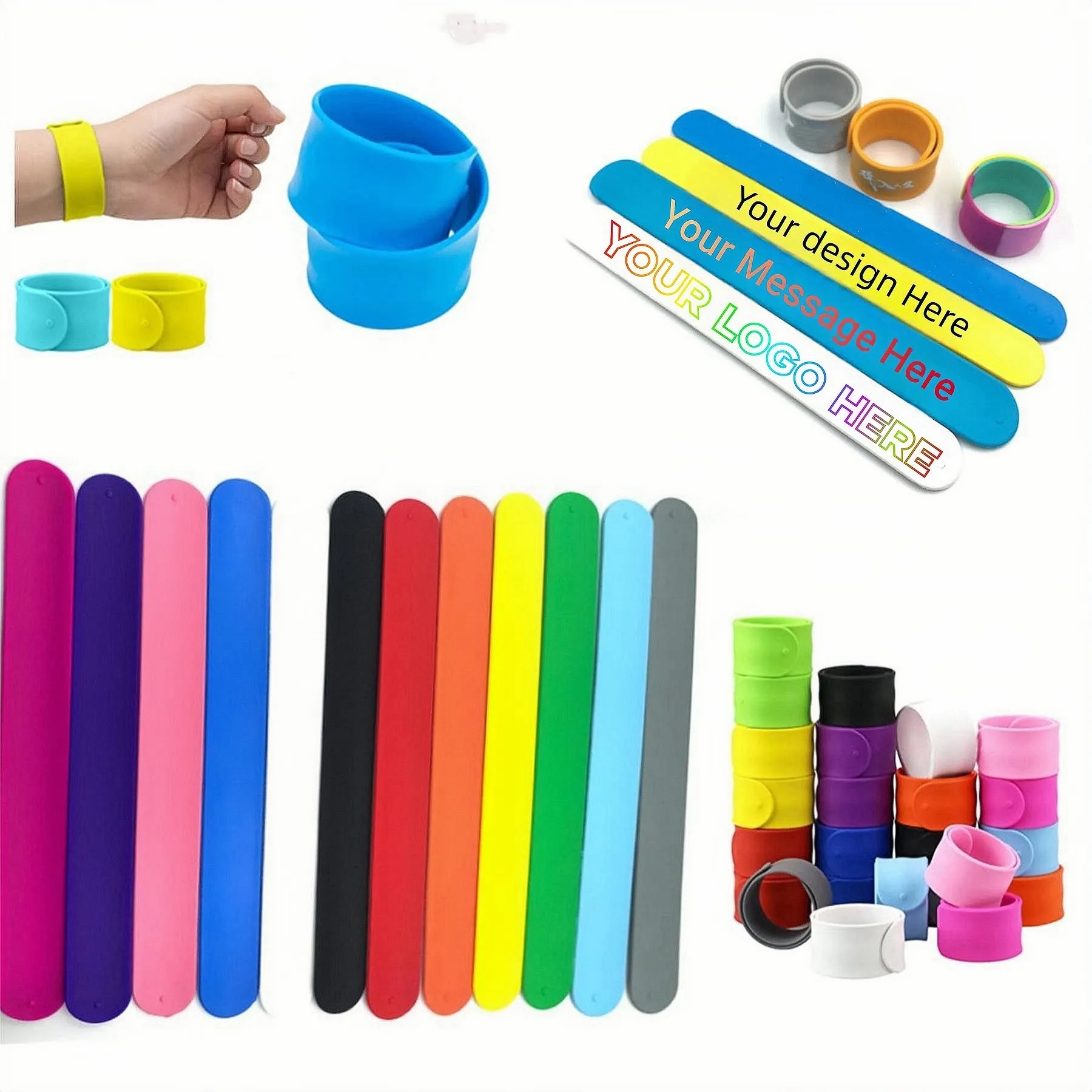 Full Color Custom Silicone Slap Bracelets 9