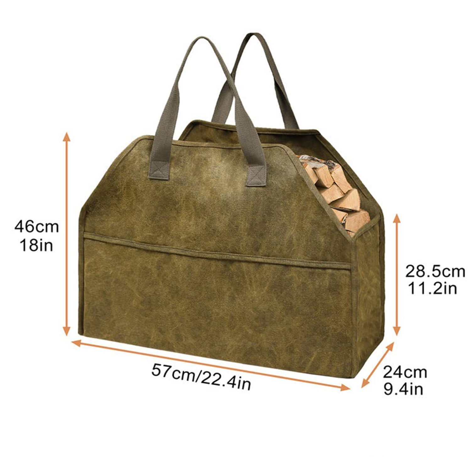 Portable Wood Firewood Canvas Bag 3