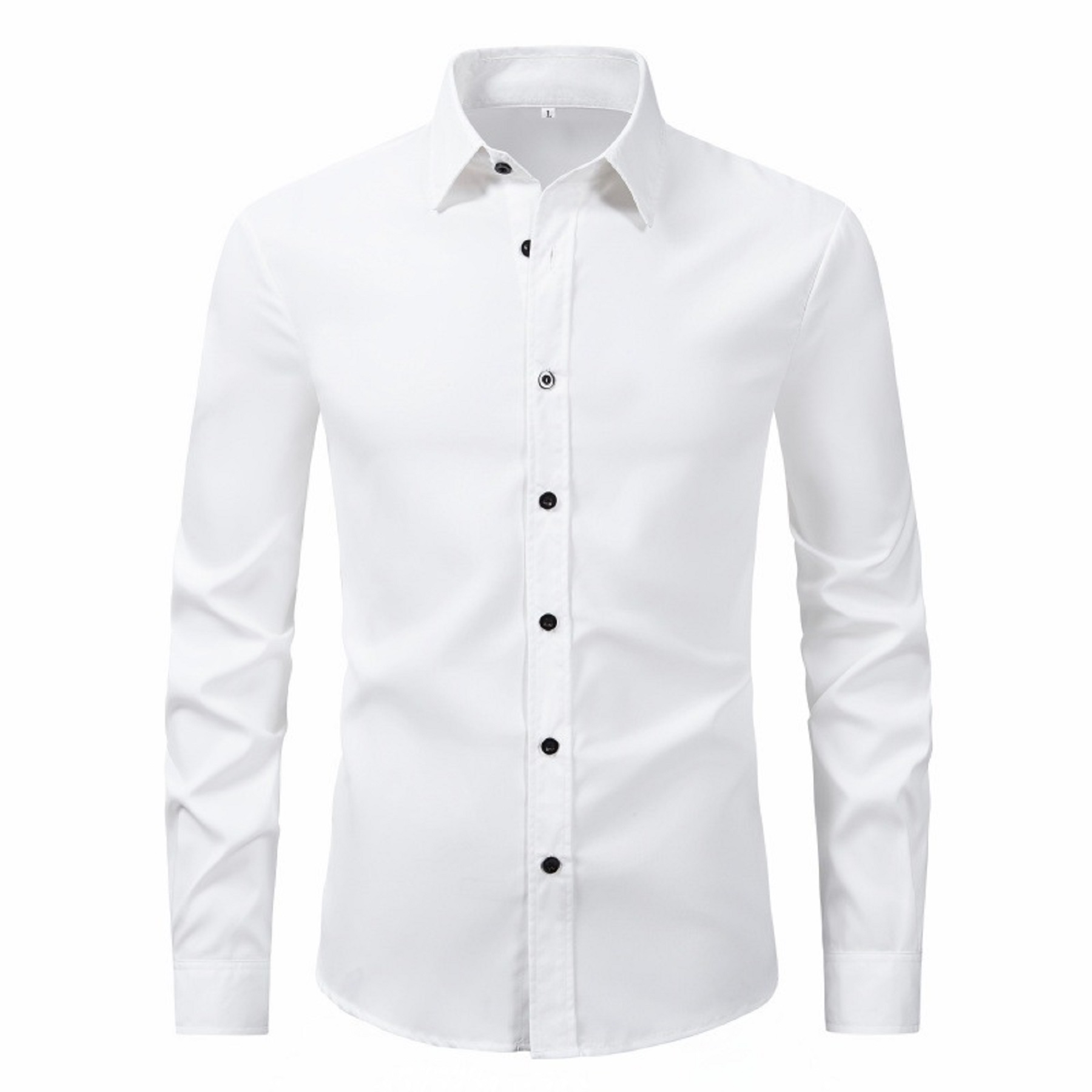 Men's Long Sleeve Button Up Shirts Solid Slim Fit 11