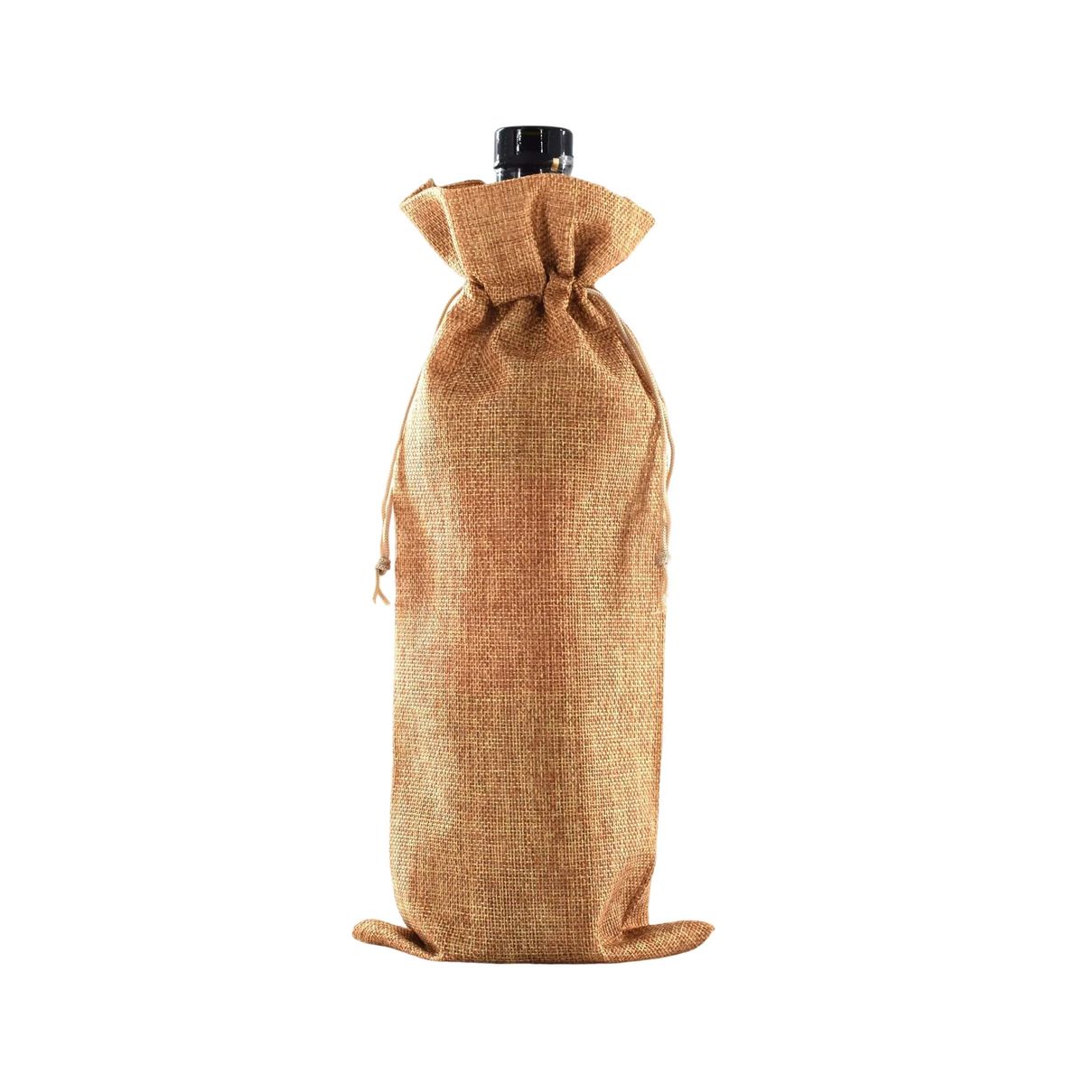 Wine Gift Pouch Burlap Fabric Reusable 3
