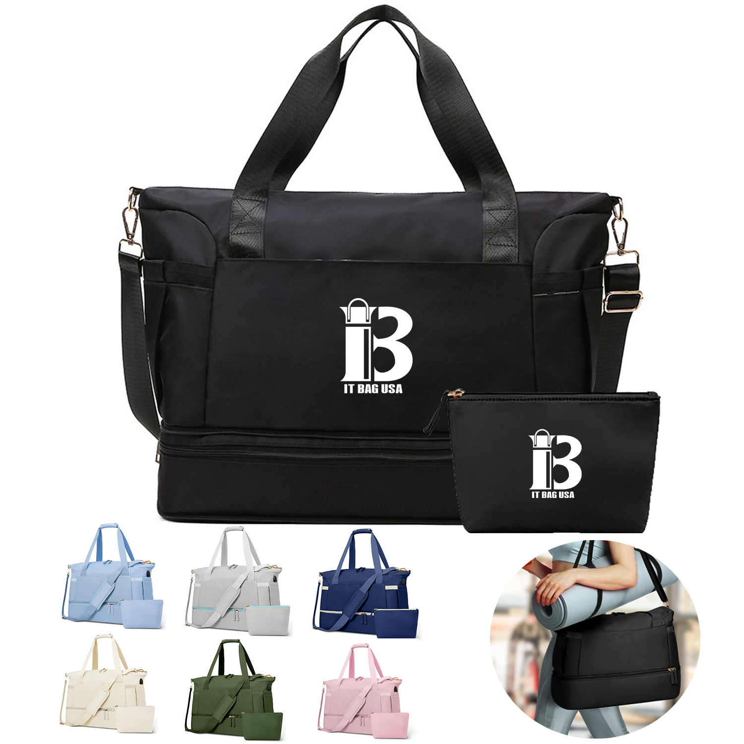 Gym Bag with USB Charging Port for Women 1