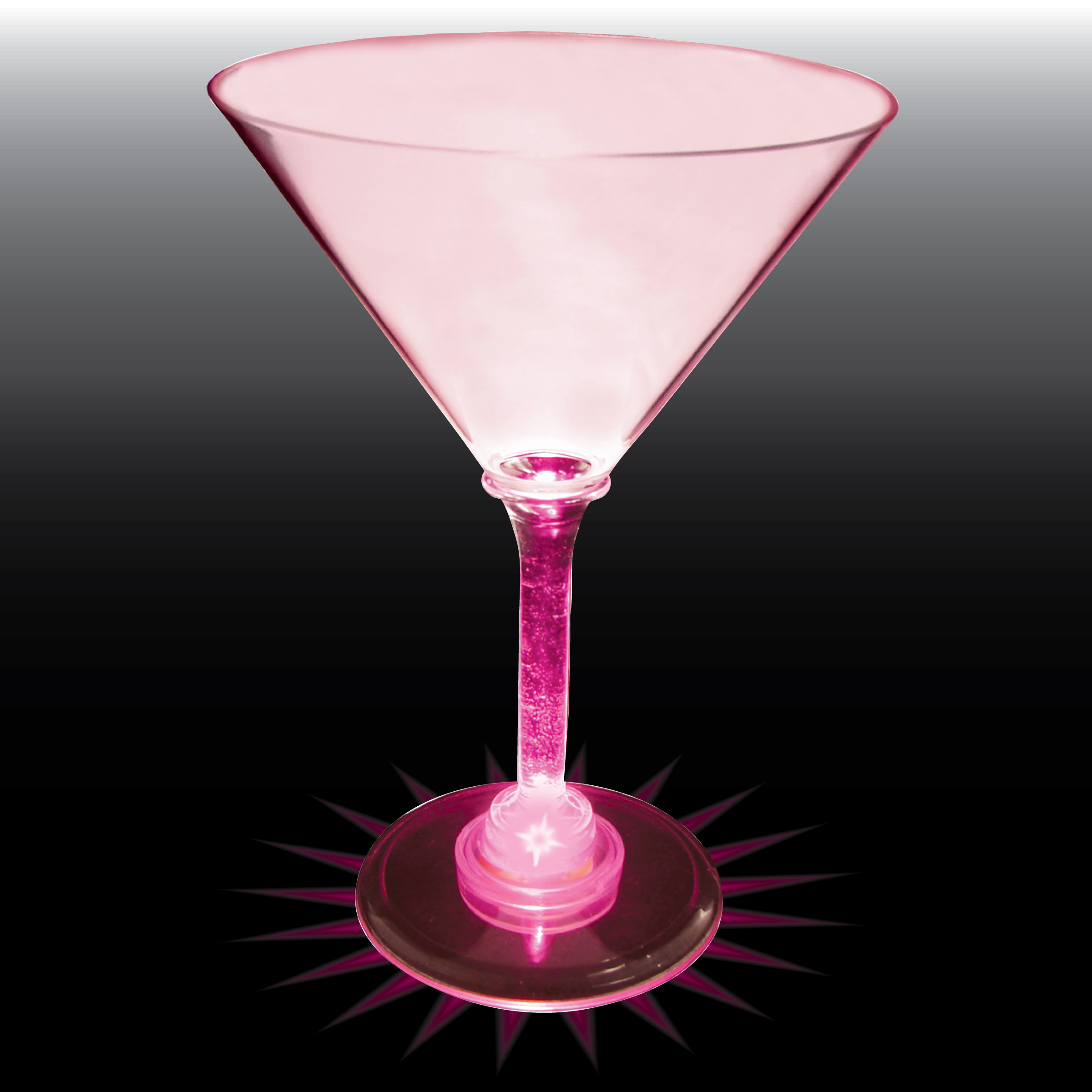 10oz Light Up Standard Stem Plastic Martini Glass