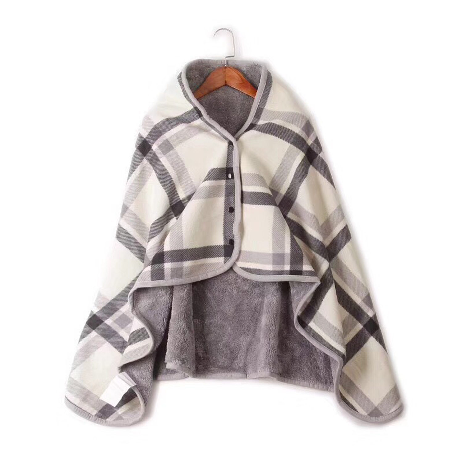 Wearable Sherpa Fleece Poncho Blanket 2