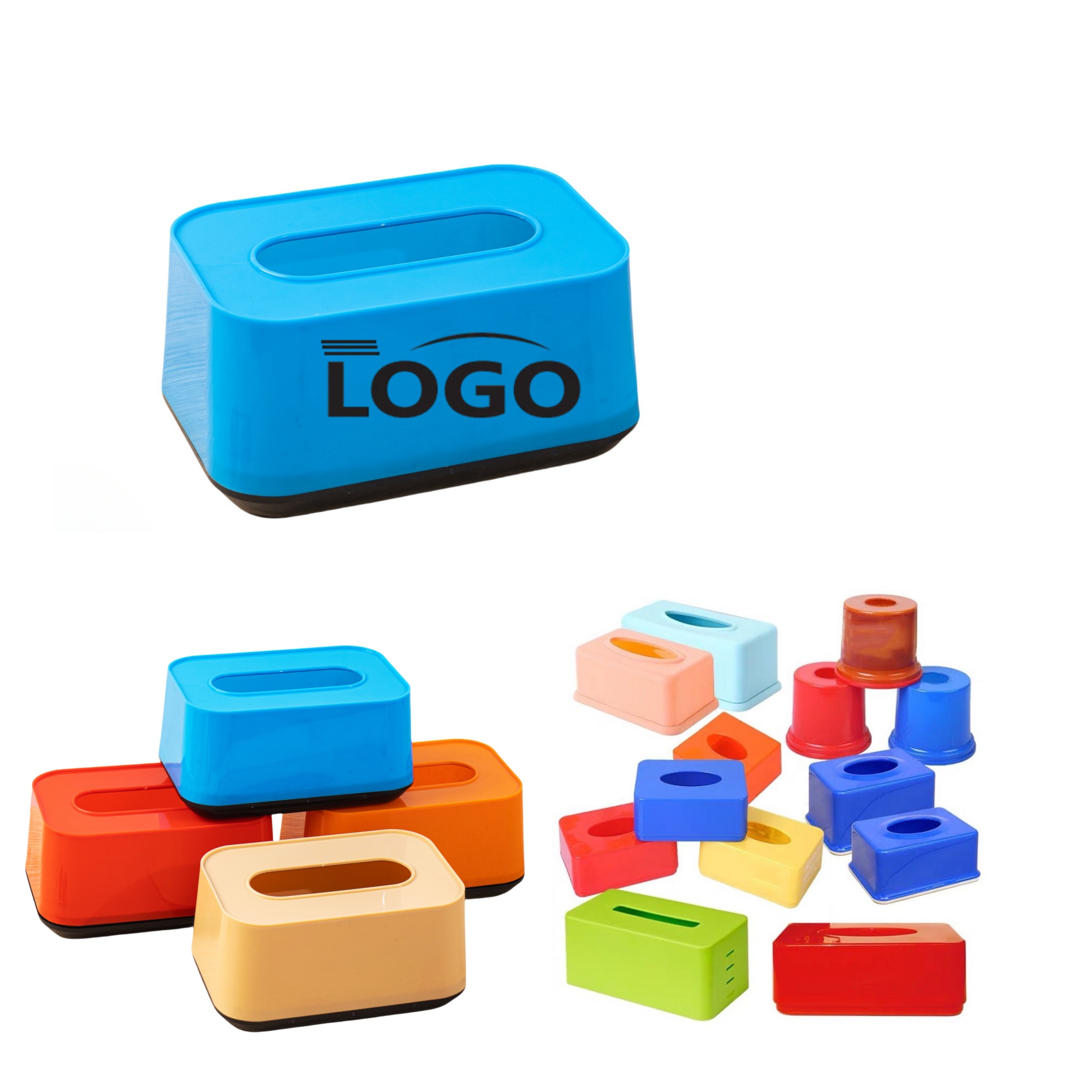 Plastic Rectangular Large Frosted Tissue Box 2