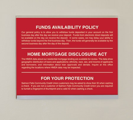 14x11 Clear Acrylic Wall Sign Holder with Accent Strip