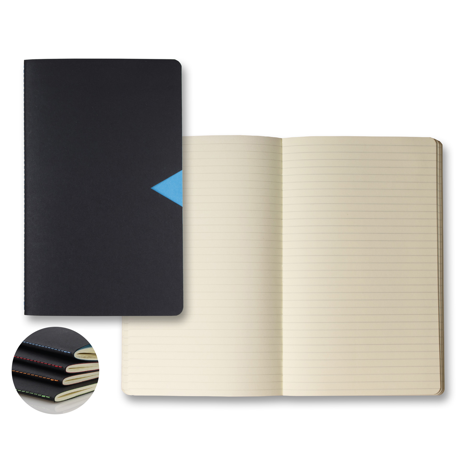 Castelli Black Notch Medio Lined Ivory Page Journal 4