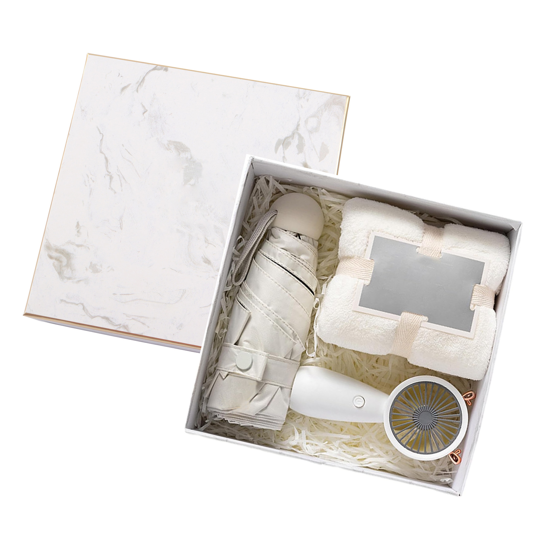 Gift Set with Umbrella, Towel, Handheld Fan 10
