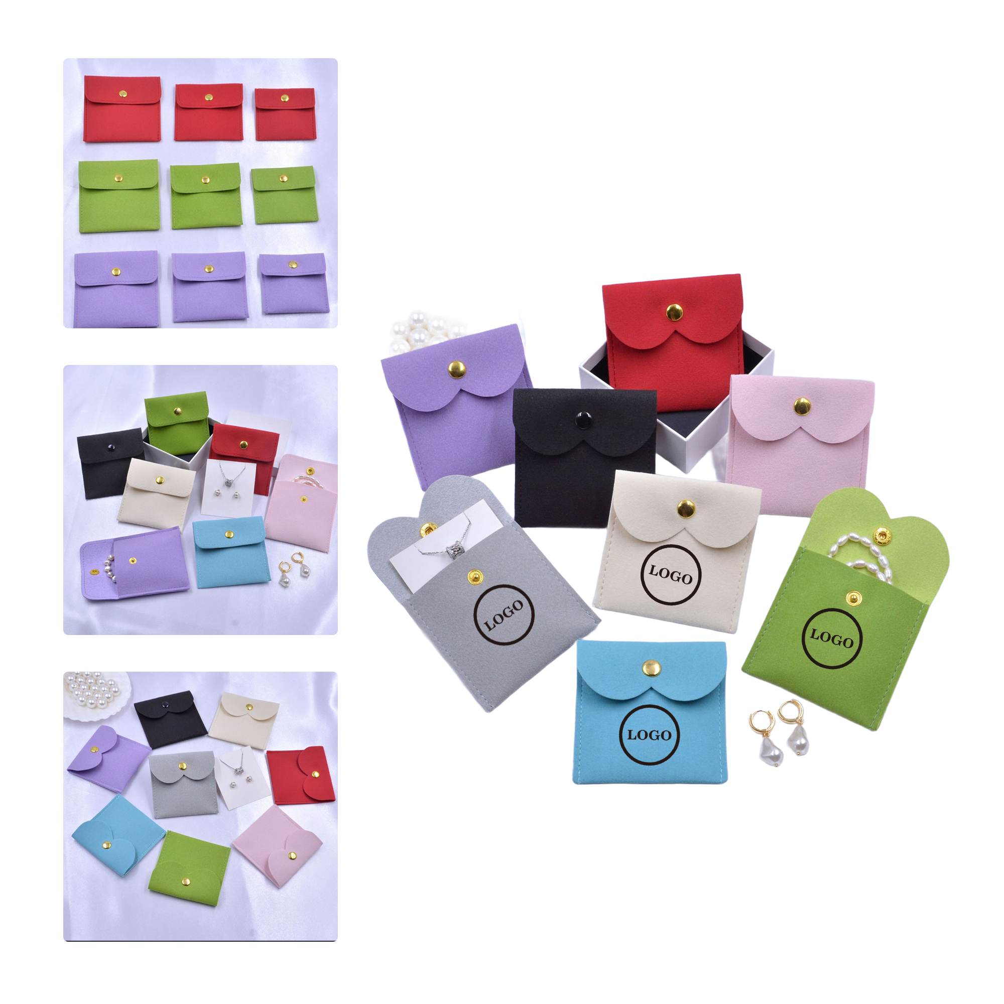 MOQ 50 Heart Shape Jewelry Pouch 2