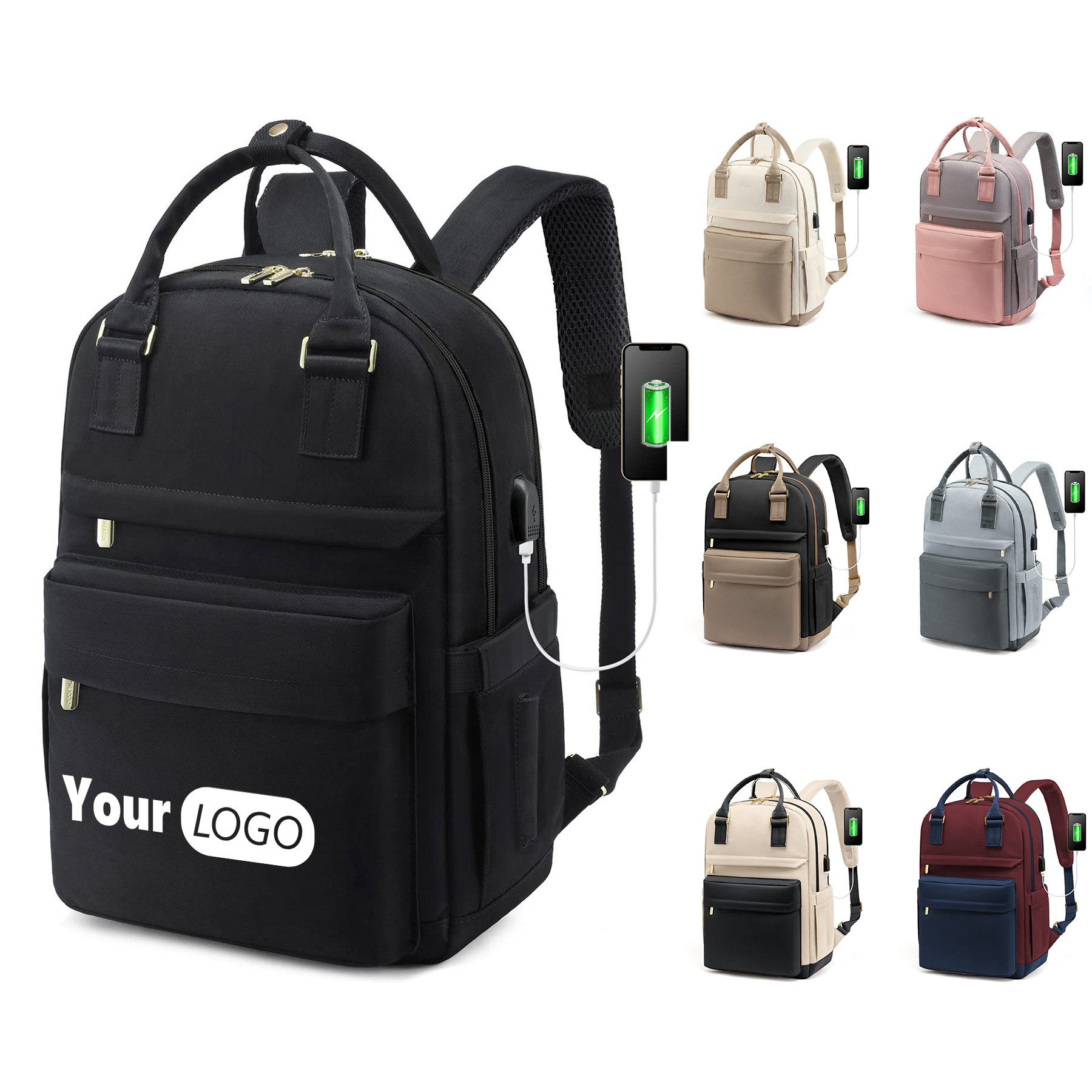 Nylon Business Travel Computer Backpack 2