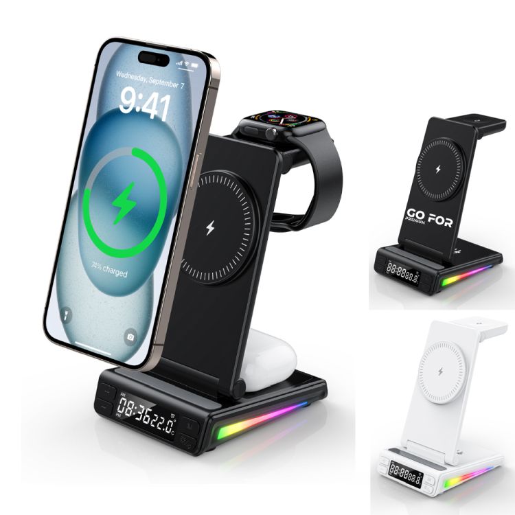 4 in 1 Wireless Charging Stand with Alarm Clock 2