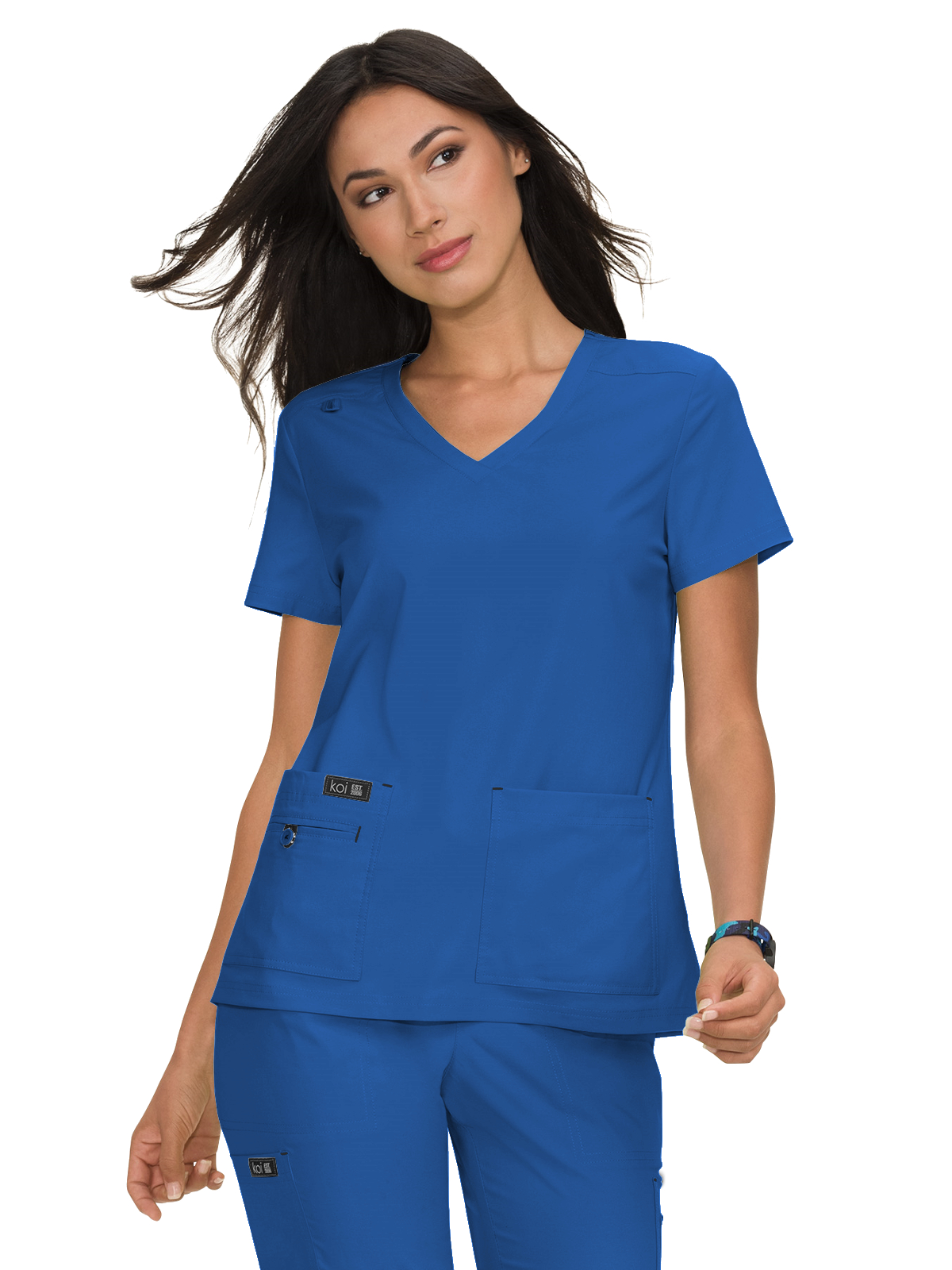 koi - Basics - Women's Four-Pocket Stretch V-Neck Becca Top 14