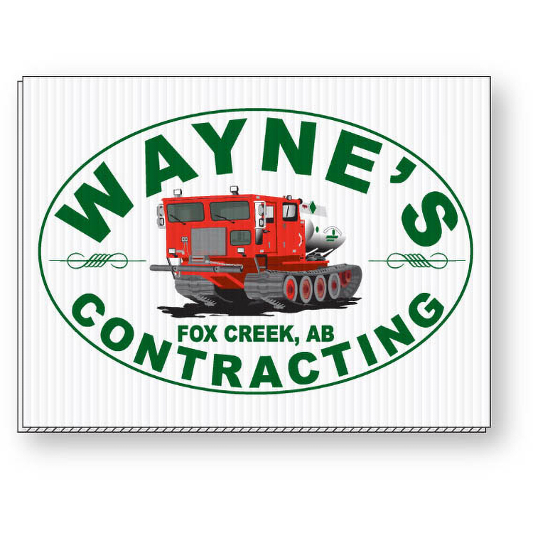 5/32" White Coroplast Sign, 12"x16" Rectangle, Full Colour