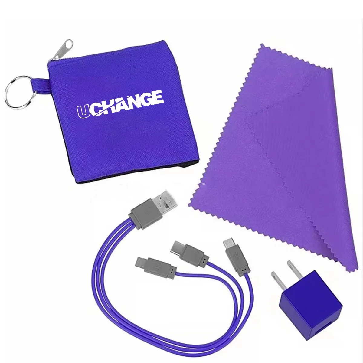 3 In 1 Charging Cable Kit With Keyring Case 2