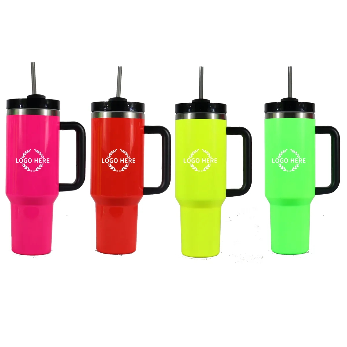 40 OZ Fashion Fluorescent  Color Tumbler with Lid 2