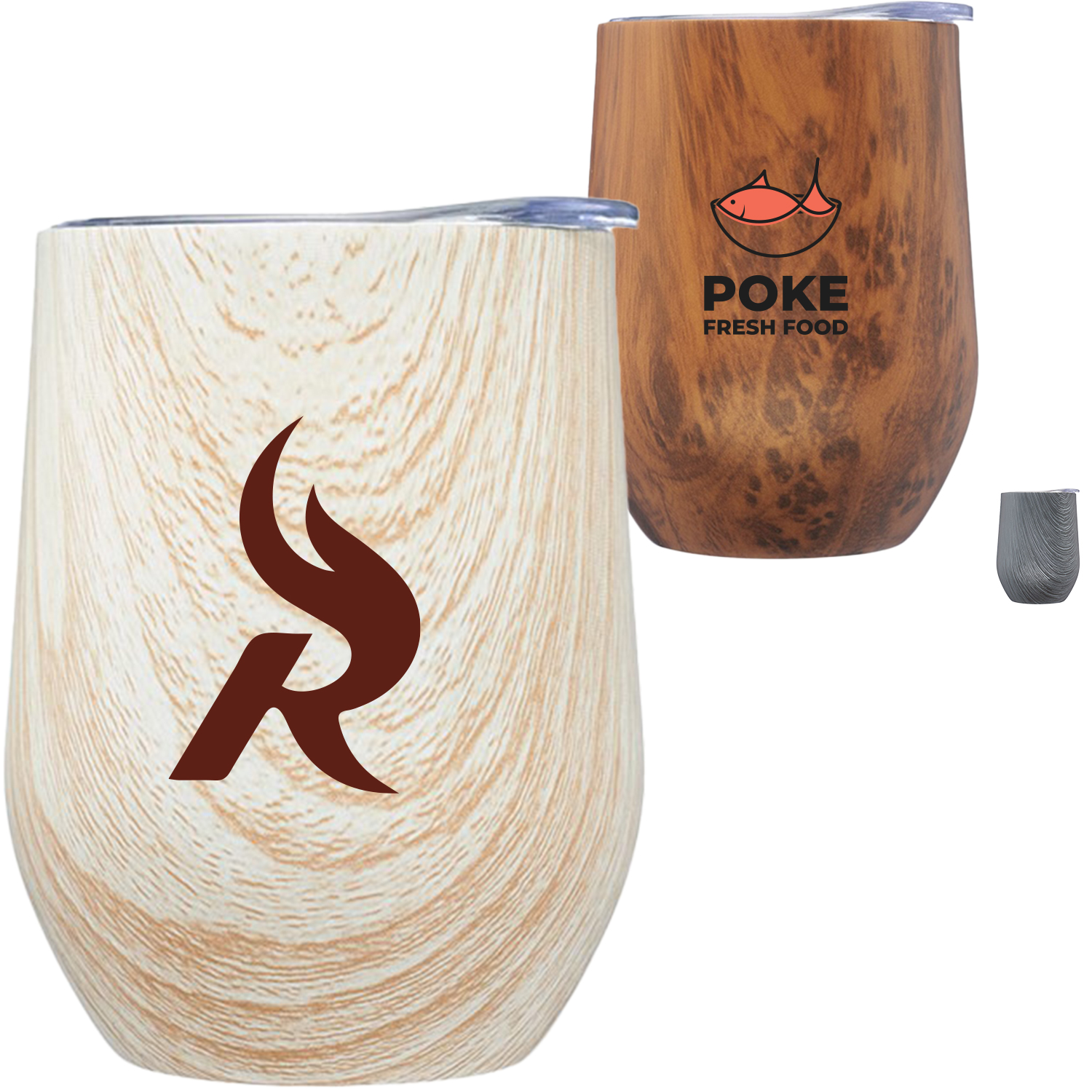 11 oz. Naturalesa Vacuum W/ Wood Pattern Stemless Glass 1