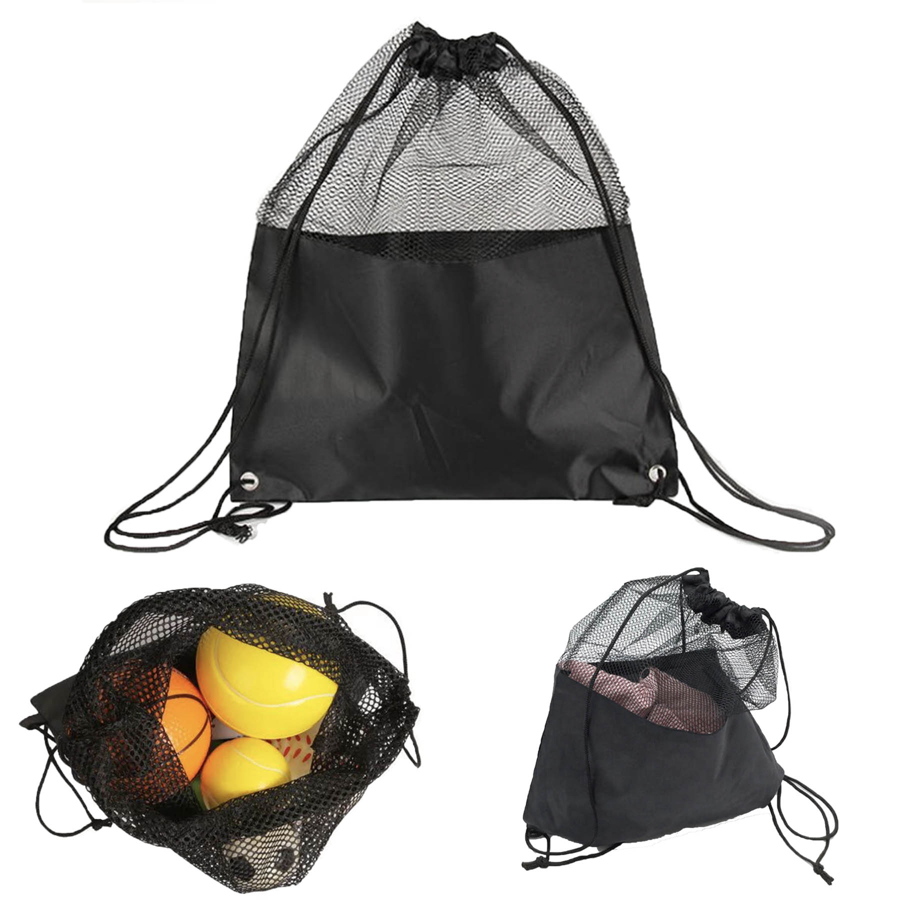 Drawstring Mesh Bag For Sports Shopping And Storage 2