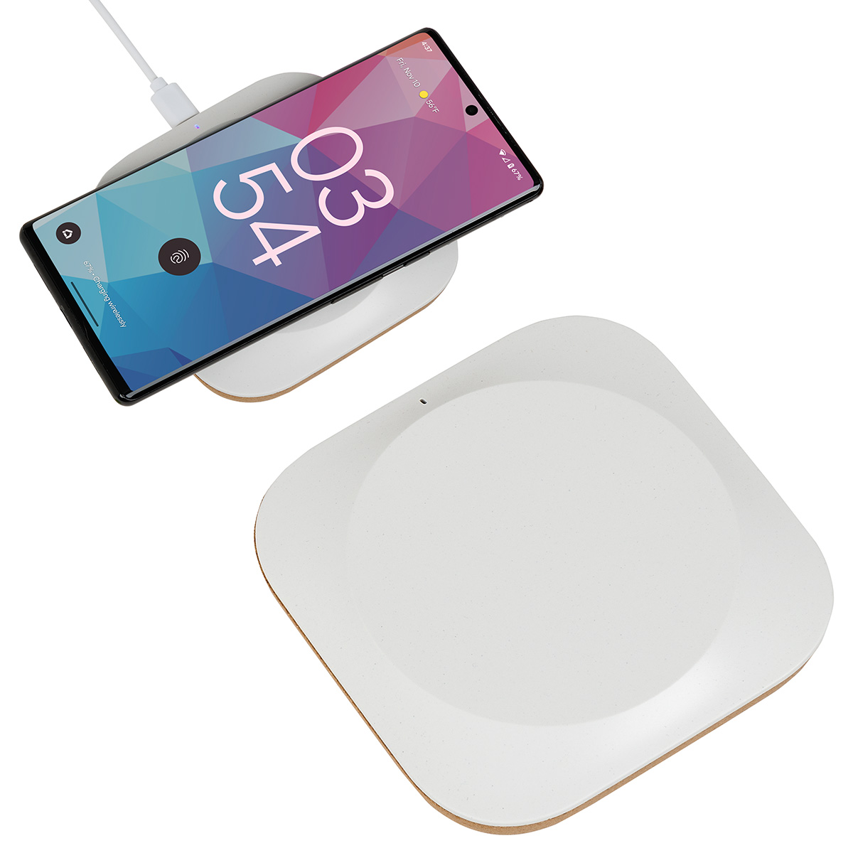 Trident 15W Wireless Charger Made With FSC® Cork & Recycled Plastic 7
