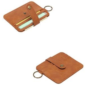 RFID Blocking PU Leather Card Holder Wallet with Keychain 29